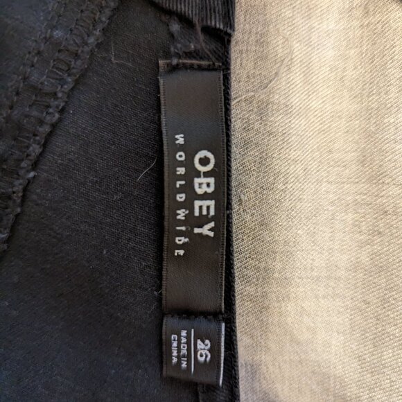 Obey black carpenter high waisted overalls 26 - Picture 2 of 4